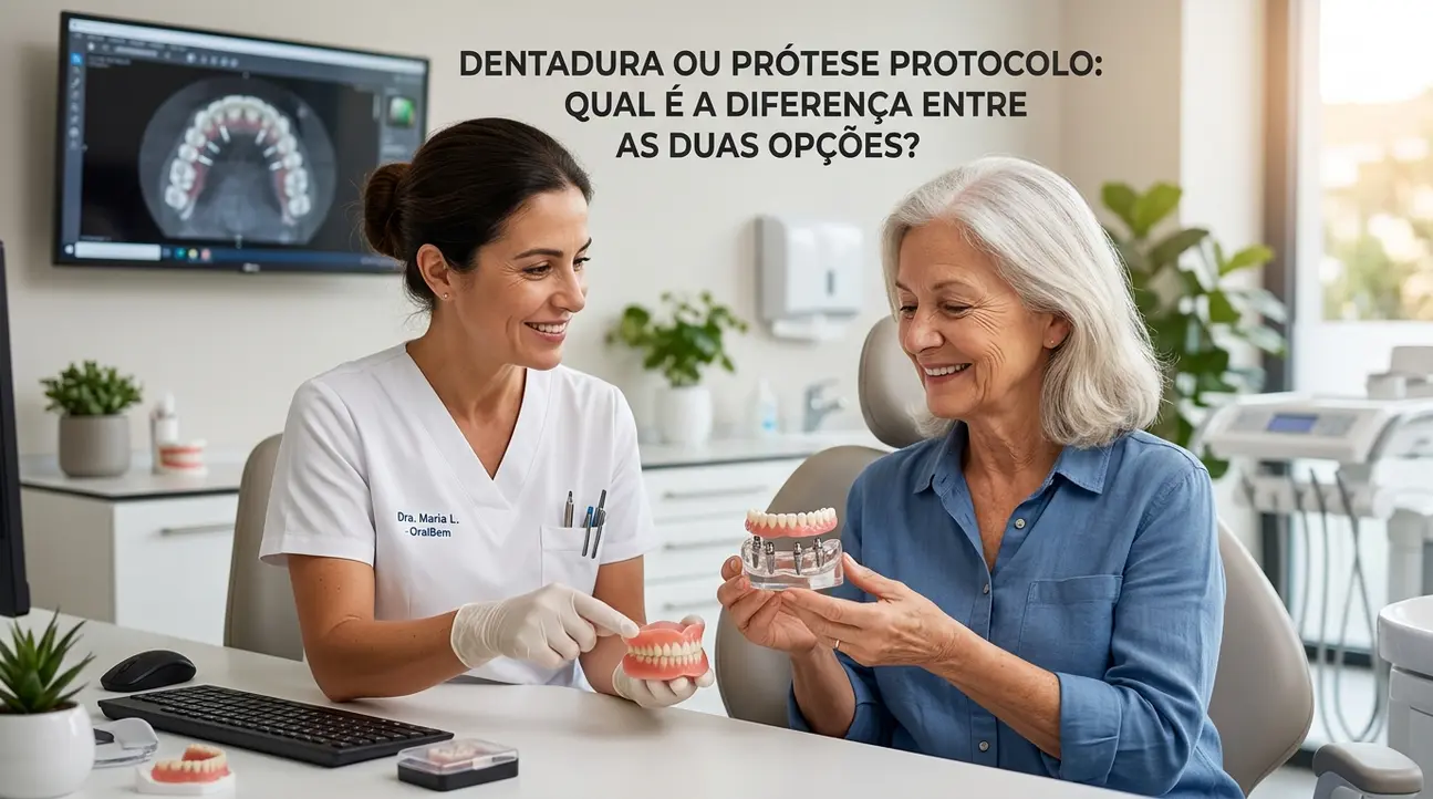 diferença dentadura ou prótese protocolo